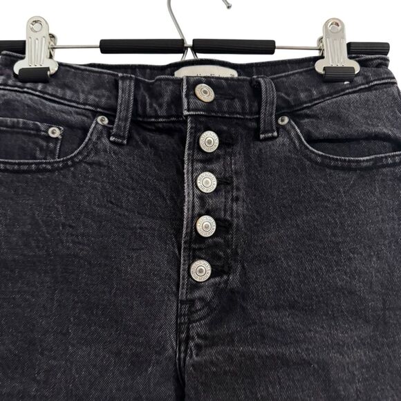 Abercrombie & Fitch Women's 25/0 High Rise 4" Shorts Black Denim - Picture 3 of 10